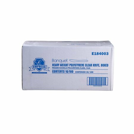 EMPRESS Banquet Heavy Weight Knife PS Clear Boxed, 100PK E184003
